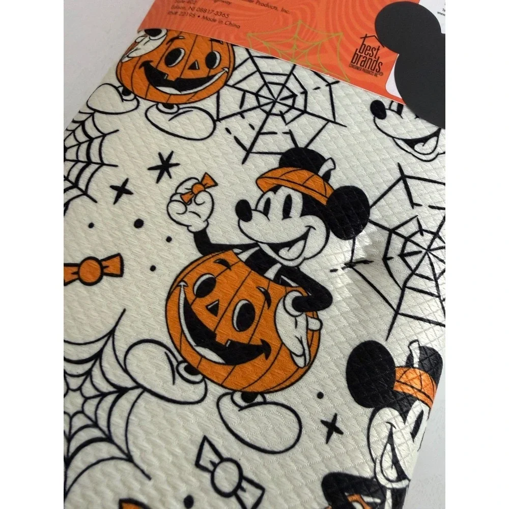 Disney Mickey Mouse Halloween Dish Drying Mat 2 Pack Pumpkin Spooky Kitchen New